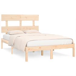 Foto van The living store houten bedframe - massief grenenhout - 135 x 190 cm - tijdloos ontwerp