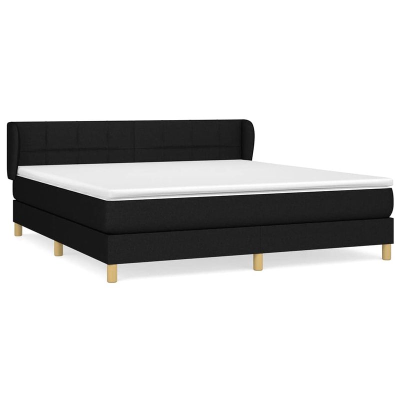 Foto van The living store boxspringbed - pocketvering - 180x200cm - zwart - inclusief matras en topmatras