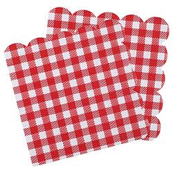 Foto van Santex boerenbont oktoberfest thema servetten - 40x stuks - 16 cm - gingham/vichy print - feestservetten