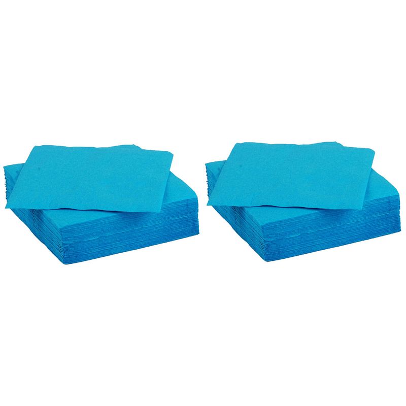 Foto van Color party diner/feest servetten - 60x - blauw - 38 x 38 cm - papier - 3-laags - feestservetten