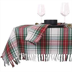 Foto van Unique living - tafelkleed xmas tartan - 150x250cm - white