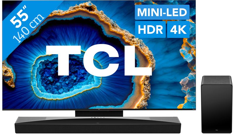 Foto van Tcl qd mini-led 55c803 (2023) + soundbar