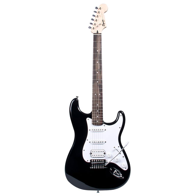 Foto van Squier bullet strat hss black met tremolo