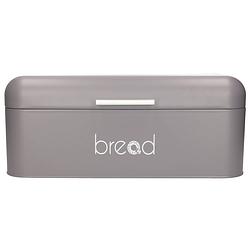 Foto van Grijze brood vershoudtrommel bread van metaal 42 cm - broodtrommels