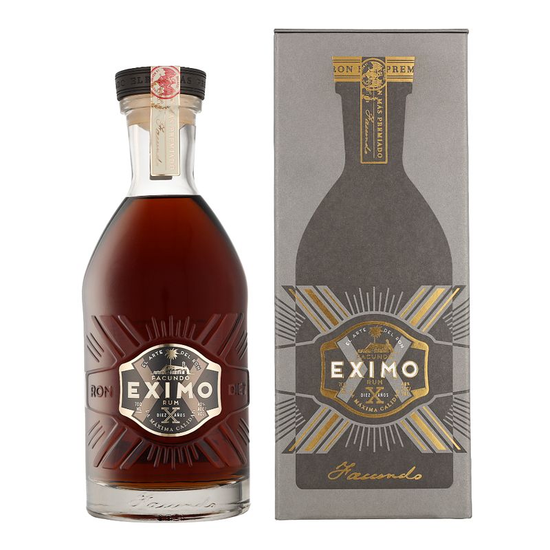 Foto van Bacardi facundo eximo 10 years 70cl rum + giftbox