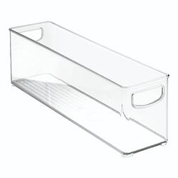 Foto van Idesign - opbergbox met handvaten, 10.2 x 40.6 x 12.7 cm, stapelbaar, kunststof, transparant - idesign kitchen binz