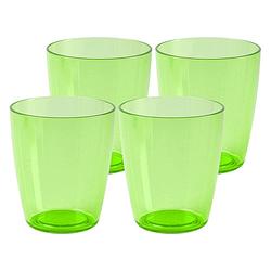 Foto van Set van 8x stuks kunststof waterglazen/drinkglazen 400 ml groen - drinkglazen