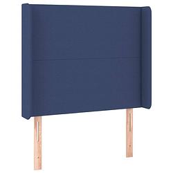 Foto van The living store hoofdeind blauw - trendy design - hoofdbord - afmeting- 83x16x118/128 cm - duurzaam materiaal en