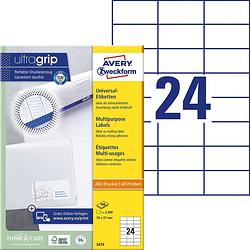 Foto van Avery zweckform 3474 universele etiketten ft 70 x 37 mm (b x h), 2.400 etiketten, wit