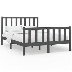 Foto van Vidaxl bedframe massief grenenhout grijs 140x200 cm