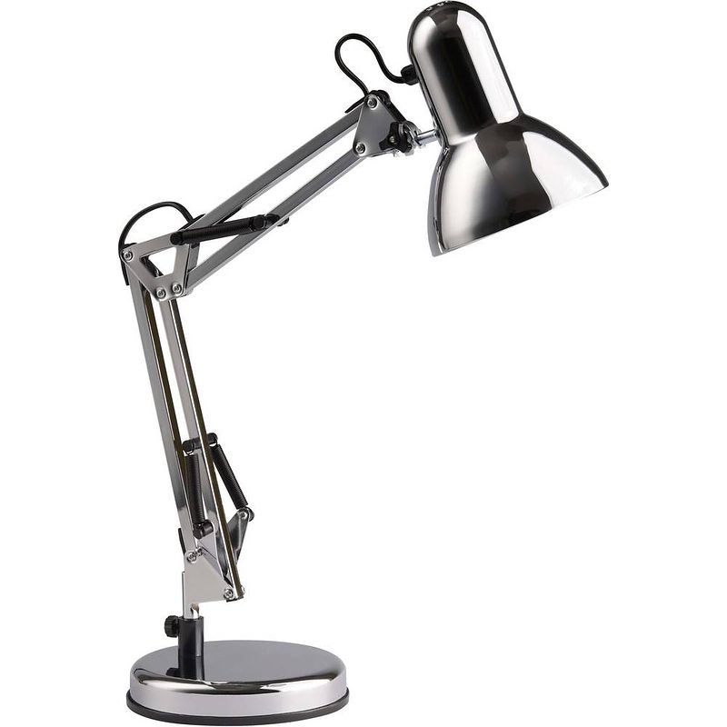 Foto van Brilliant henry tafellamp spaarlamp, gloeilamp e27 40 w chroom