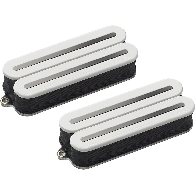 Foto van Fishman prf-mo8-swb fluence open core modern humbucker set 8-string white / black nickle rails actieve elementenset