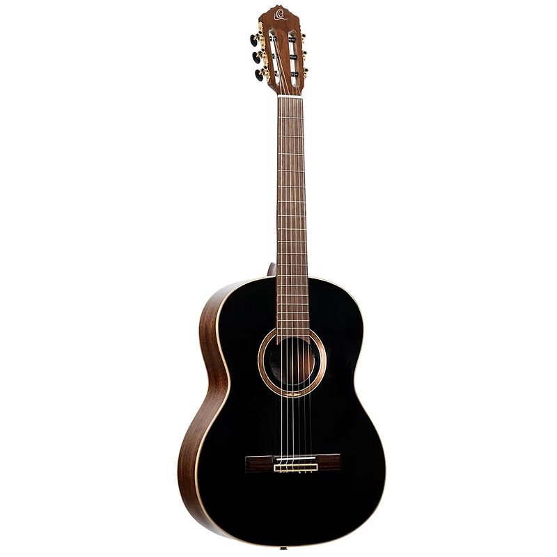 Foto van Ortega performer series re238sn-bkt full-size guitar black elektrisch-akoestische klassieke gitaar met gigbag