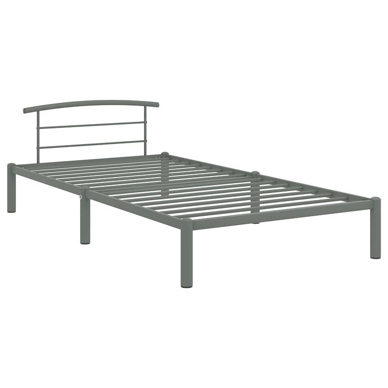 Foto van The living store metalen bedframe - grijs - 210 x 110 x 63 cm - geschikt voor 100 x 200 cm matras