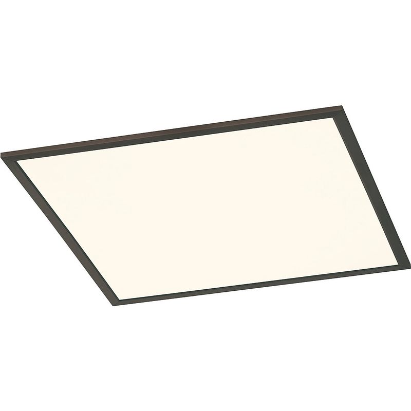 Foto van Led plafondlamp - plafondverlichting - trion povino - 31w - warm wit 3000k - dimbaar - vierkant - mat zwart - aluminium