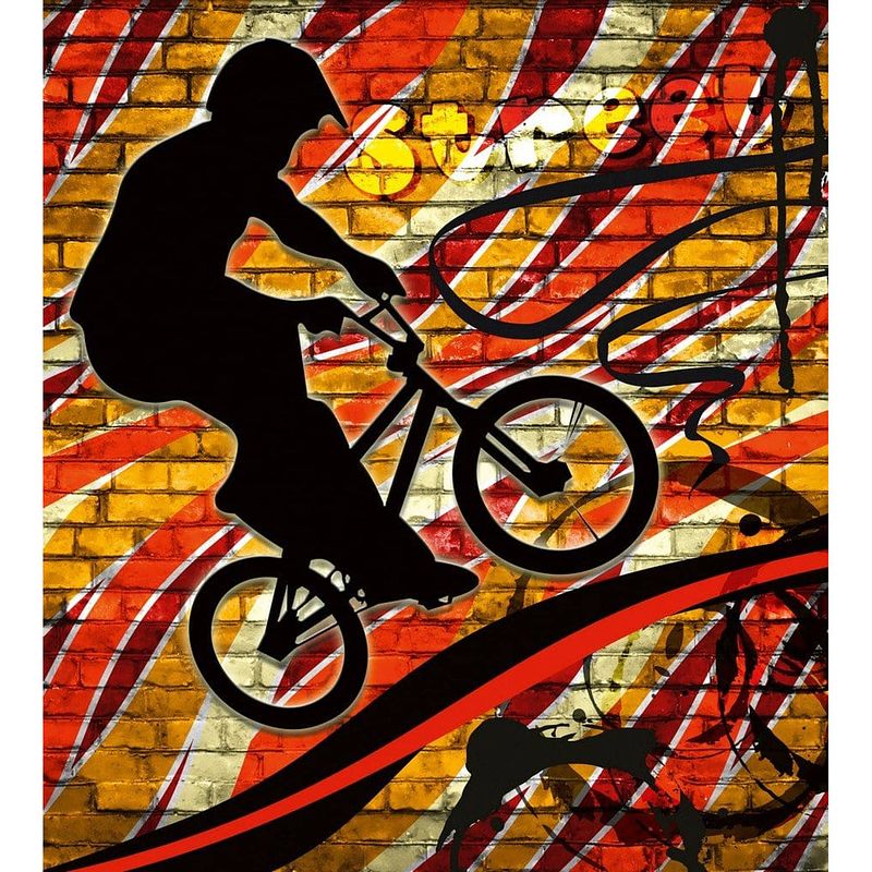 Foto van Dimex bicycle red vlies fotobehang 225x250cm 3-banen