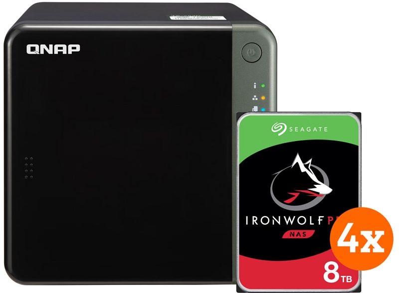 Foto van Qnap ts-435d-4g + 32tb pro (4x8tb)