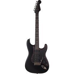 Foto van Fender made in japan limited hybrid ii stratocaster noir rw satin black elektrische gitaar met gigbag