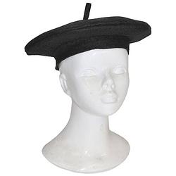 Foto van Zwarte baret volwassenen 59 cm - verkleedhoofddeksels