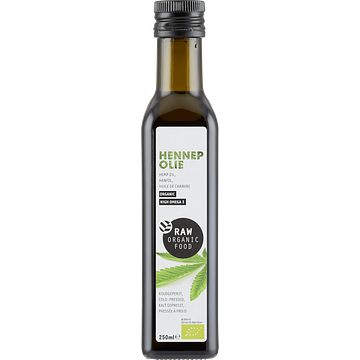 Foto van Raw organic food hennepolie koudgeperst 250ml bij jumbo