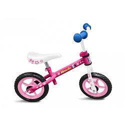 Foto van Disney loopfiets met 2 wielen loopfiets minnie mouse 10 inch meisjes roze/wit