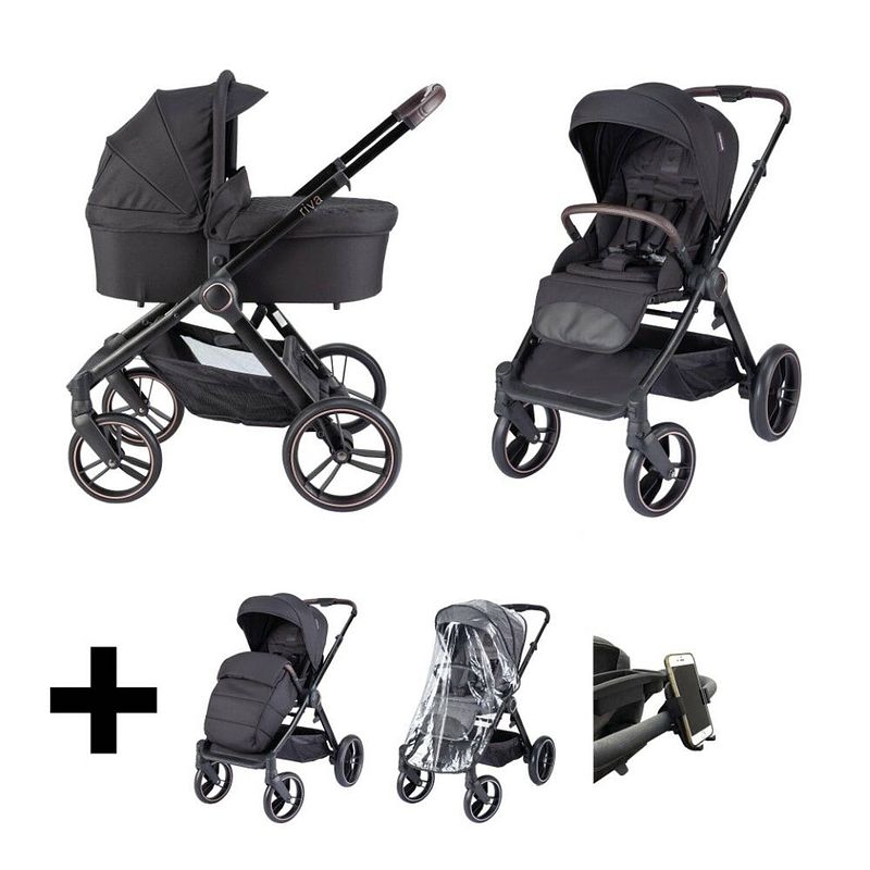 Foto van Born lucky kinderwagen 2 in 1 riva black rose