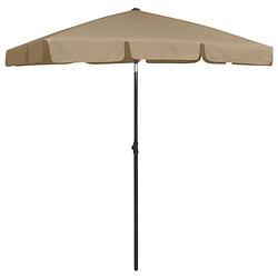 Foto van The living store strandparasol - uv-beschermend polyester - stevige baleinen - geschikt voor parasolgat - kantelbaar -