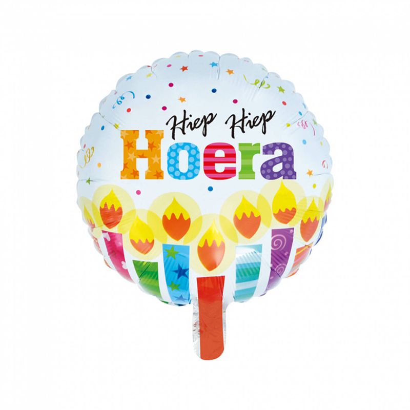 Foto van Wefiesta folieballon hiep hiep hoera 45 cm wit