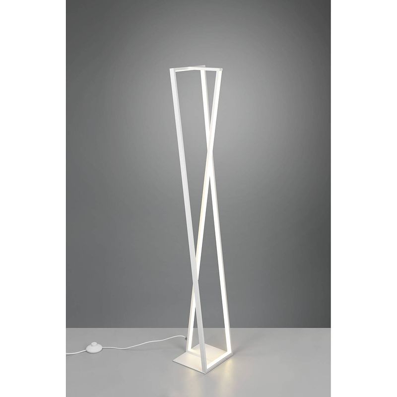 Foto van Moderne vloerlamp edge - metaal - wit