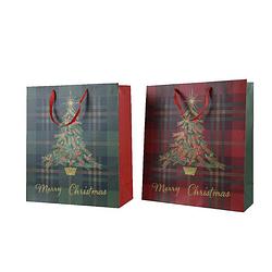 Foto van Decoris - giftbag papier l12b30h42 cm a2 iii kerst