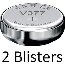 Foto van 2 stuks (2 blisters a 1 st) varta knoopcel batterij sr626 sw/sr66 sw/v377 single-use zilver-oxide