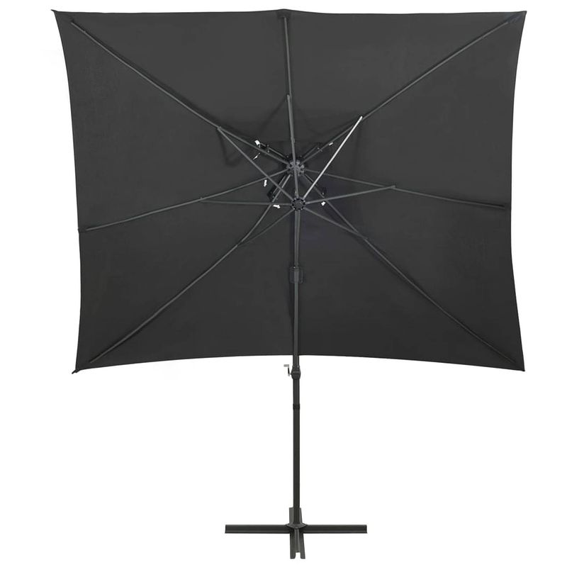 Foto van The living store tuinparasol - the living store - 250 x 250 x 253 cm - antraciet - uv-beschermend polyester