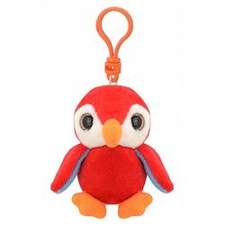 Foto van Pluche knuffel pinguin sleutelhanger rood 9 cm - knuffel sleutelhangers