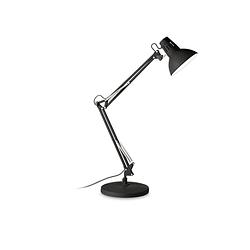 Foto van Landelijke tafellamp - ideal lux wally - metaal - e27 - zwart