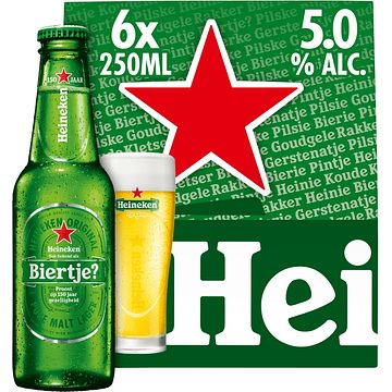 Foto van Heineken premium pilsener bier draaidop fles 6 x 25cl bij jumbo