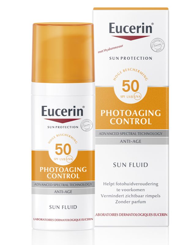 Foto van Eucerin sun photoaging control fluid spf50