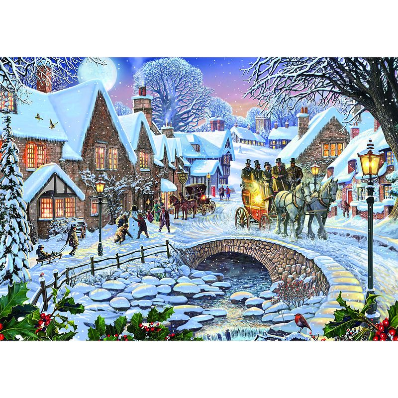 Foto van Rebo productions legpuzzel winter village 1000 stukjes