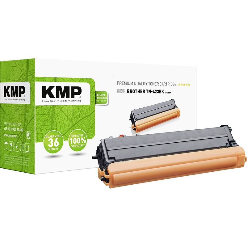 Foto van Kmp toner vervangt brother tn-423bk, tn423bk compatibel zwart 6500 bladzijden b-t98x