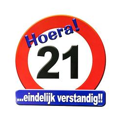 Foto van Hulde stopbord 21 jaar verjaardags cadeau/versiering - feestdecoratieborden