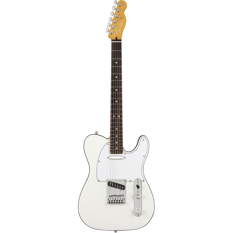 Foto van Fender american ultra telecaster arctic pearl rw met koffer