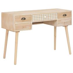 Foto van Vidaxl bureau met 5 lades 114x40x75,5 cm massief grenenhout