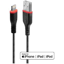 Foto van Lindy usb-kabel usb 2.0 apple lightning stekker, usb-a stekker 1 m zwart 31291