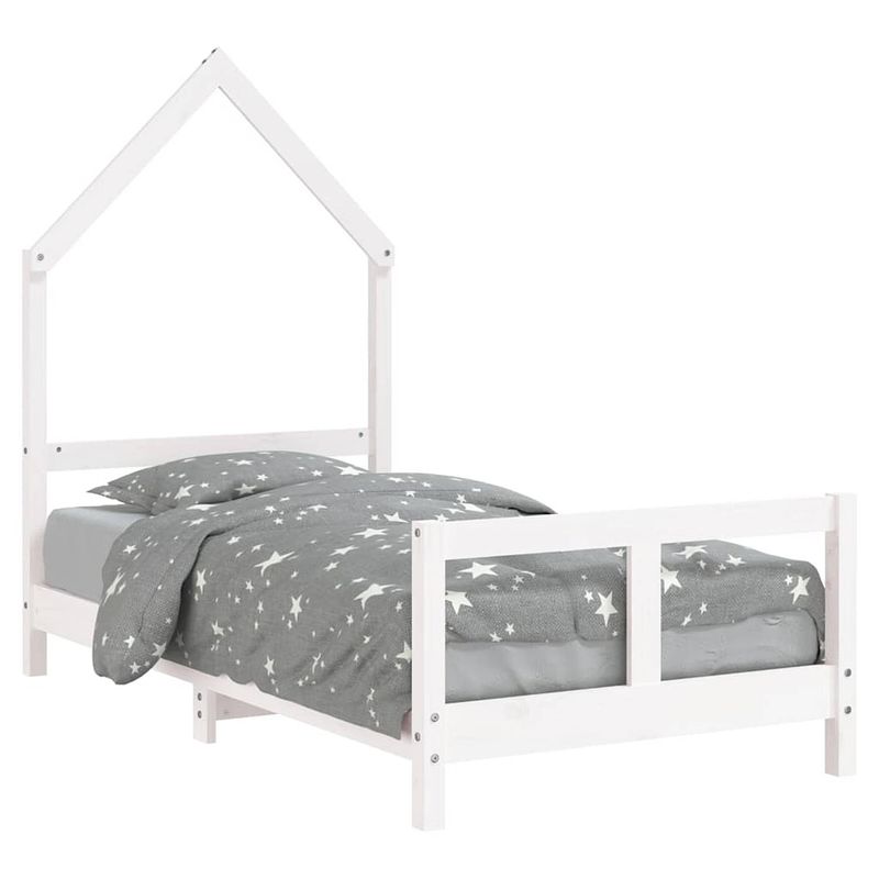 Foto van Vidaxl kinderbedframe 80x160 cm massief grenenhout wit