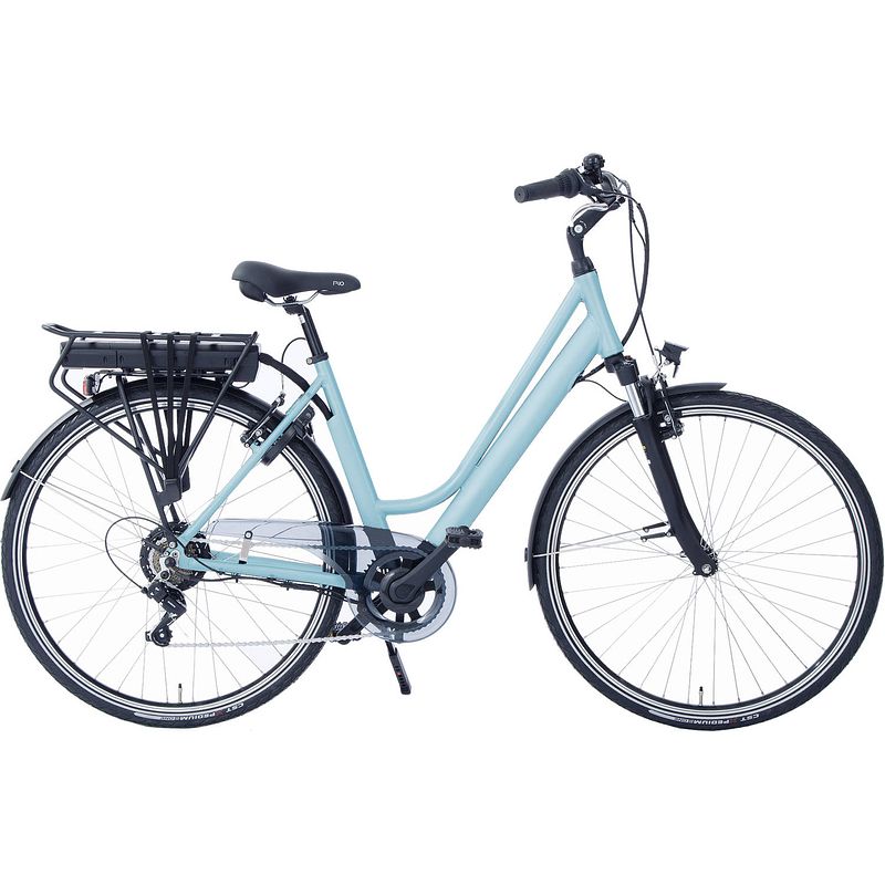 Foto van Rivella elektrische stadsfiets rio 28 inch 50 cm dames 7v v-brakes aqua