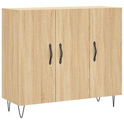 Foto van Vidaxl dressoir 90x34x80 cm bewerkt hout sonoma eikenkleurig