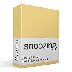 Foto van Snoozing stretch - hoeslaken - extra hoog - 160/180x200/220/210 - geel