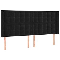 Foto van The living store hoofdeind - hoofdeind bed - 203x16x118/128 cm - zwart fluweel