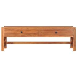 Foto van The living store houten tv-meubel - teakhout - 120 x 40 x 45 cm - rustiek design