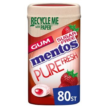 Foto van Mentos gum pure fresh strawberry 80 stuks bij jumbo