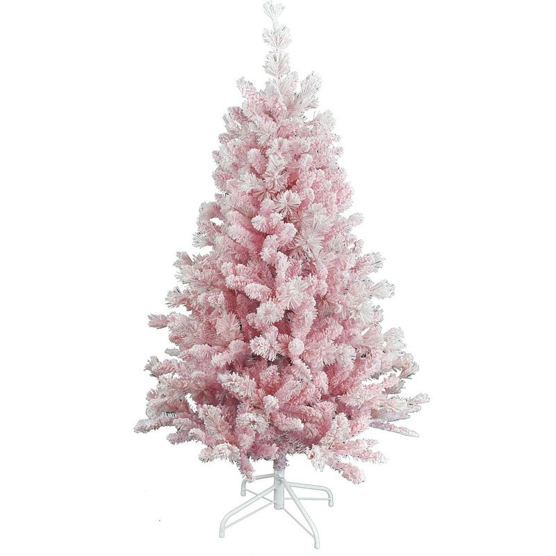 Foto van Teddy pink kunstkerstboom - 180 cm - roze - ø 97 cm - 658 tips - metalen voet